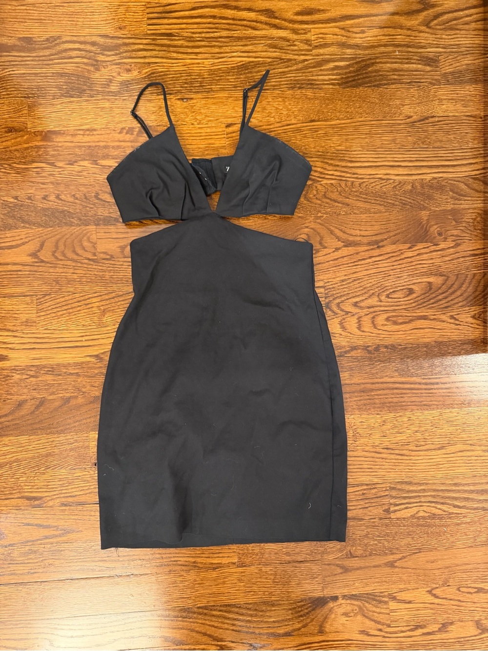 Zara Black Cutout Dress with Spaghetti Straps